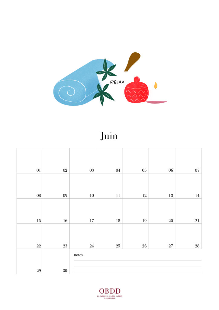 calendrier des mariés, le mois de juin