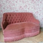 Canapé velours Mireille rose
